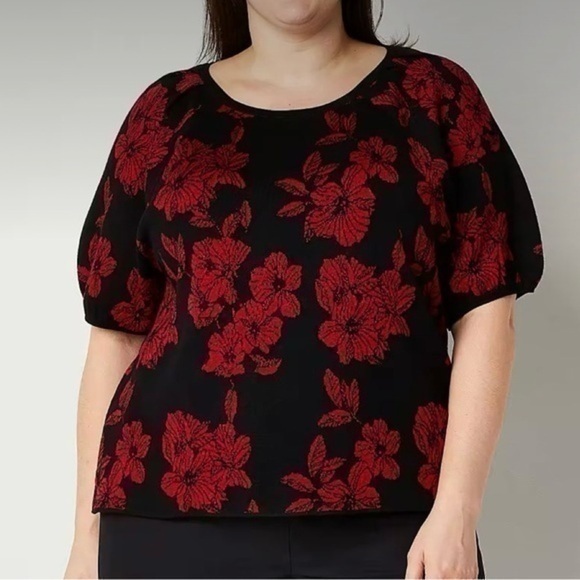 Liz Claiborne Sweaters - Liz Claiborne Womens Crew Neck Elbow Floral Pullover Sweater size Small